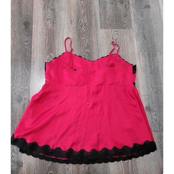 Next With Love Plus Size Red Lingerie Cami Top Black Lace Detail - Size 18 #16 - Picture 2 of 3